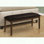 Rectangular Bench with Brown Leather-Look and Solid Wood Frame