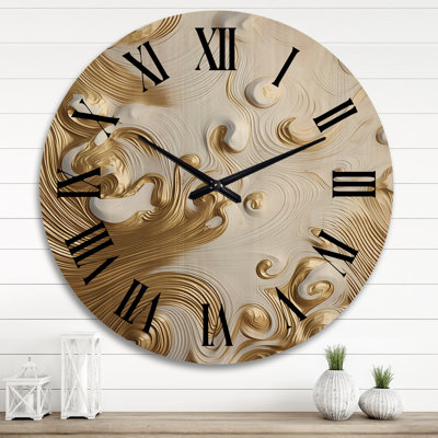 Horloge murale en bois massif Ellenor