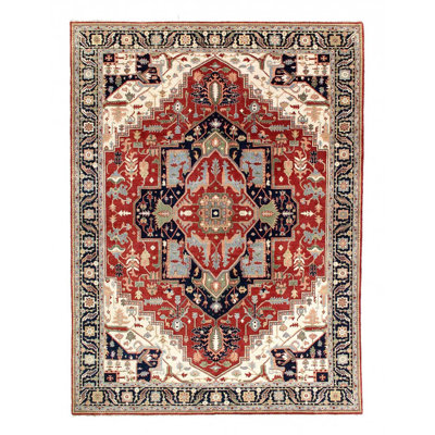 Delmonta One-of-a-Kind 7'9'' X 10'4'' Wool Area Rug Rust