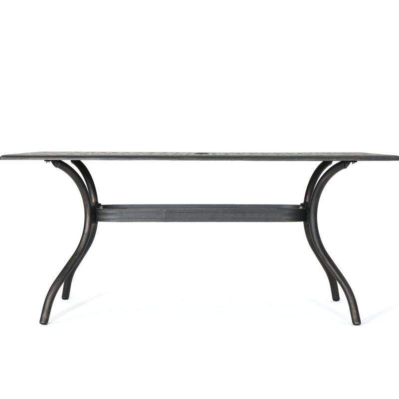 Cast Aluminum 68" Rectangular Patio Table With Copper Appeal Rectangle In Copper, Created Aluminium