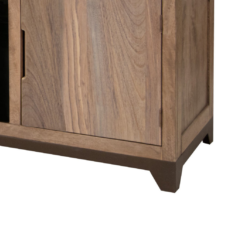 Console Umey avec foyer électrique, télécommande, brun moyen 70 po Umey