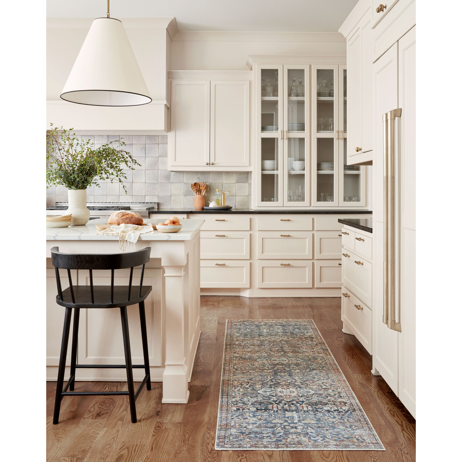 Chris Loves Julia x Loloi Jules Oriental Denim/Spice Area Rug, Runner 2' x 5'