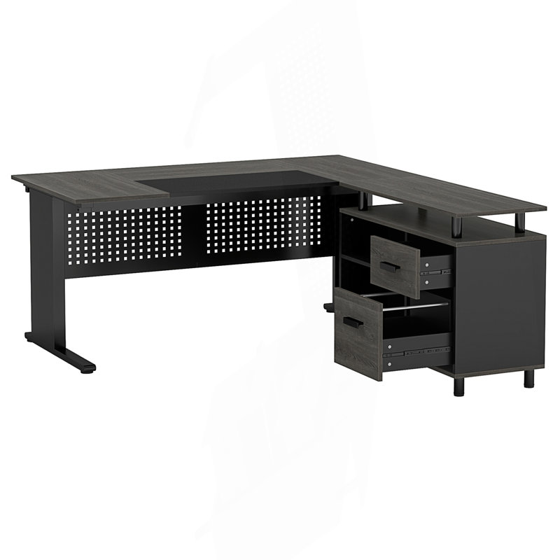 Bureau de direction en L avec classeur