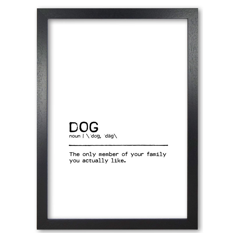 Dog Family - Print, 42 cm H x 30 cm W x 5 cm D, Black Grain Frame