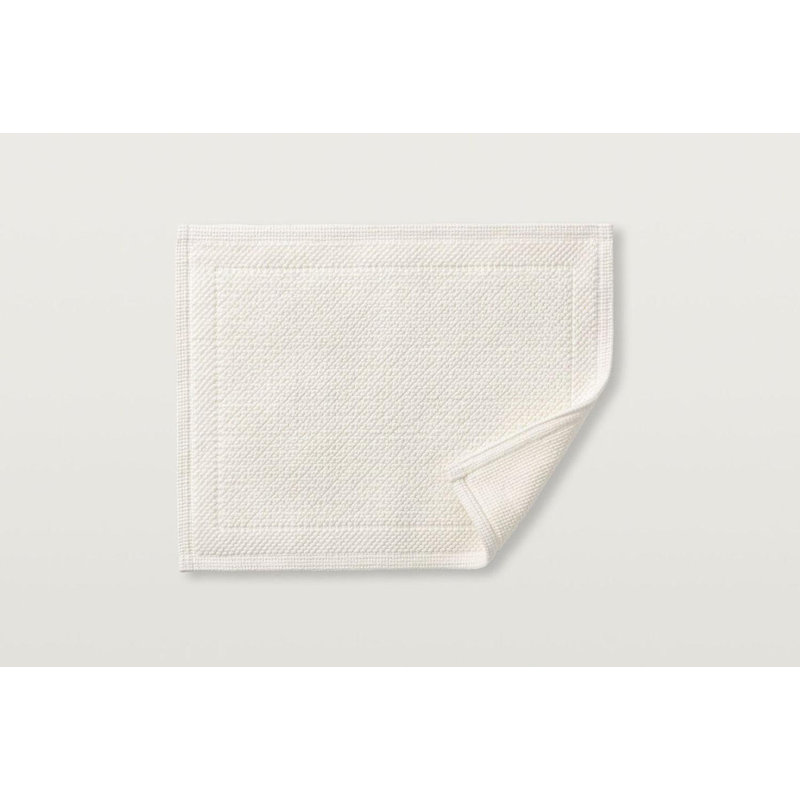 Cosima 100% Cotton Rectangle Bath Rug, Single Piece- 20" L x 16" W, Ivory