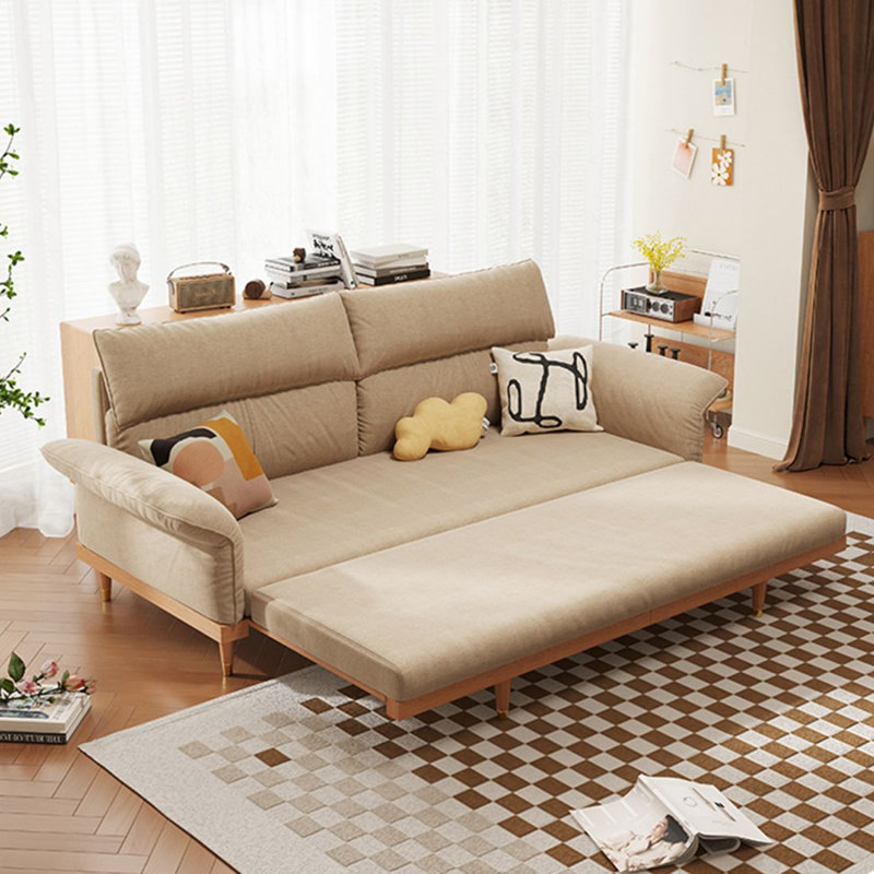Canapé-lit causeuse 100% polyester beige