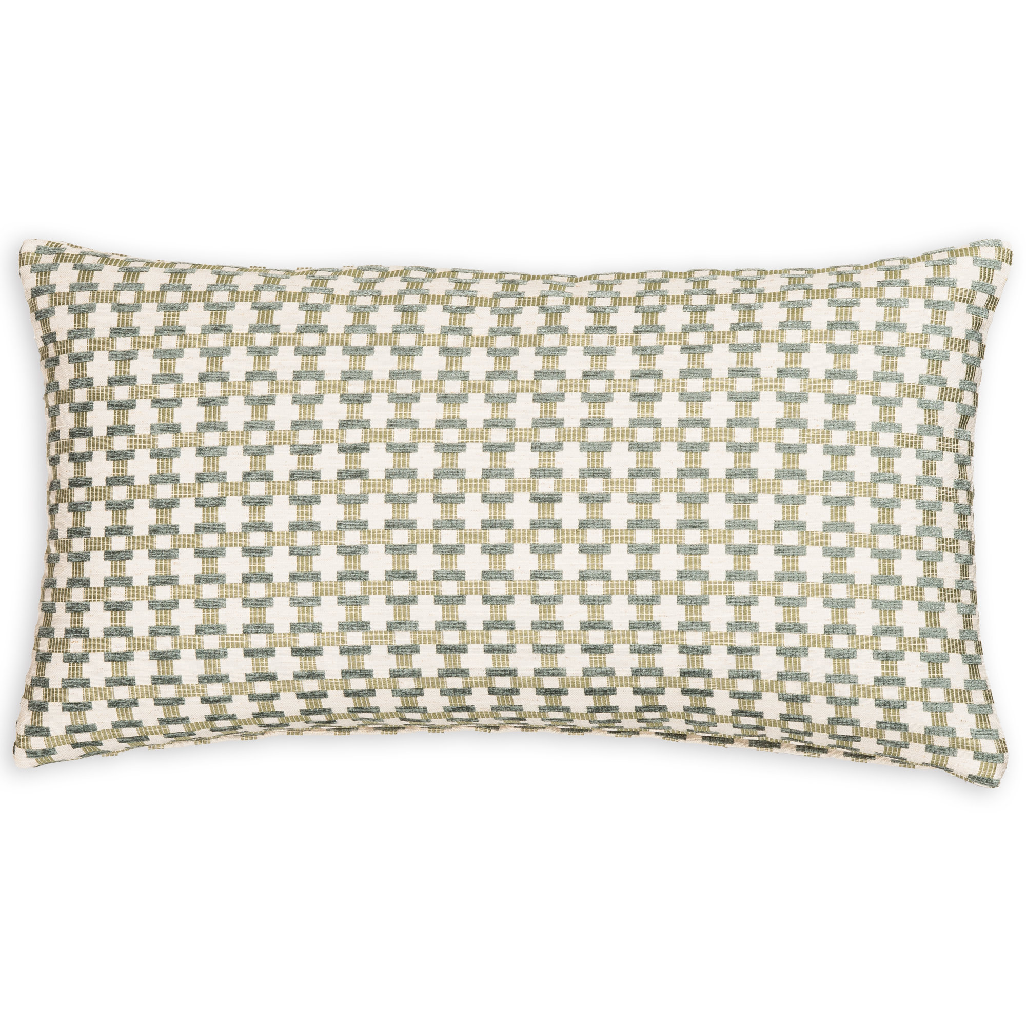 Birch Lane Stride Throw Pillow Lumbar, Feather, Green Geometric
