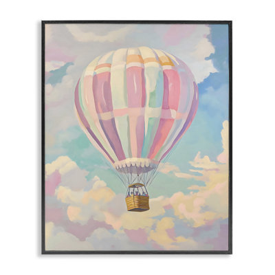 Pastel Hot Air Balloon Framed Giclee, design by The Prints Vibe