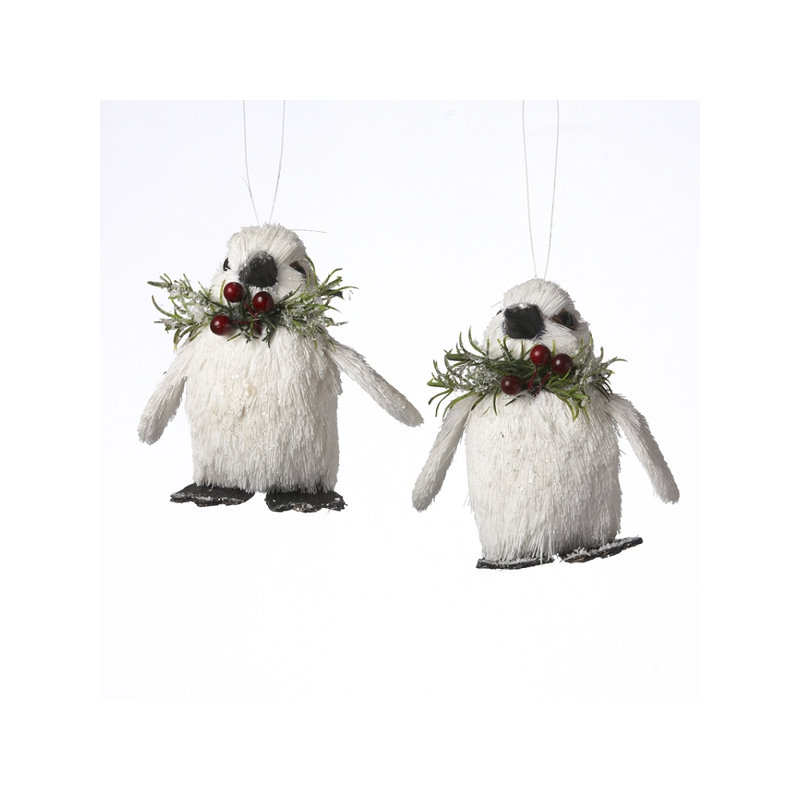 Ensemble d’ornement figurine suspendu 2 pièces penguins