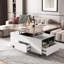 Table basse à plateau relevable moderne avec tiroirs et tablettes Modern