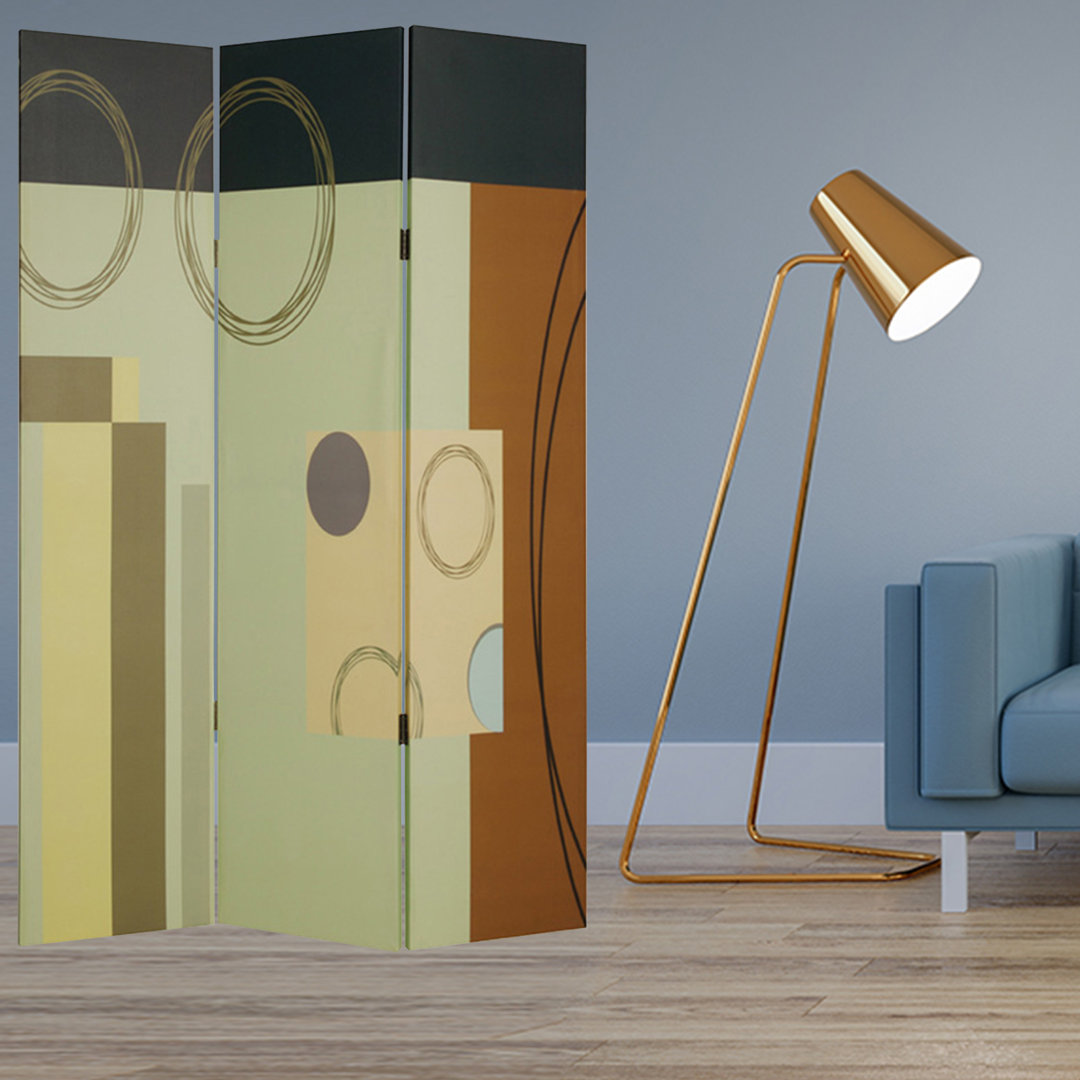 Triston 1'' W x 72'' H 3 - Panel Solid Wood Folding Room Divider Winston Porter