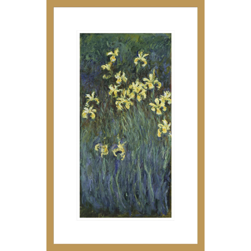 «Yellow Irises» par Claude Monet, impression giclée sur cadre, H 21,75 po x l 13,7 po
