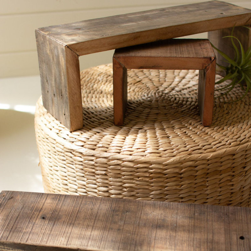  Ensemble de 4 présentoirs rectangulaires en bois recyclés H 7 po