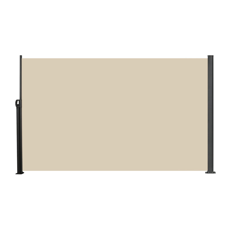 Auvent latéral imperméable et rétractable, 118 po x 71 po, beige, solution d'intimité pour le jardin, le balcon, la cour, l'écran de couverture en tissu