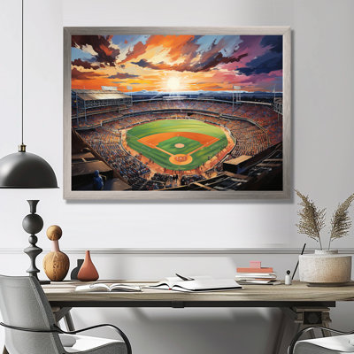 Abstract Baseball Stadium V On Canvas Print