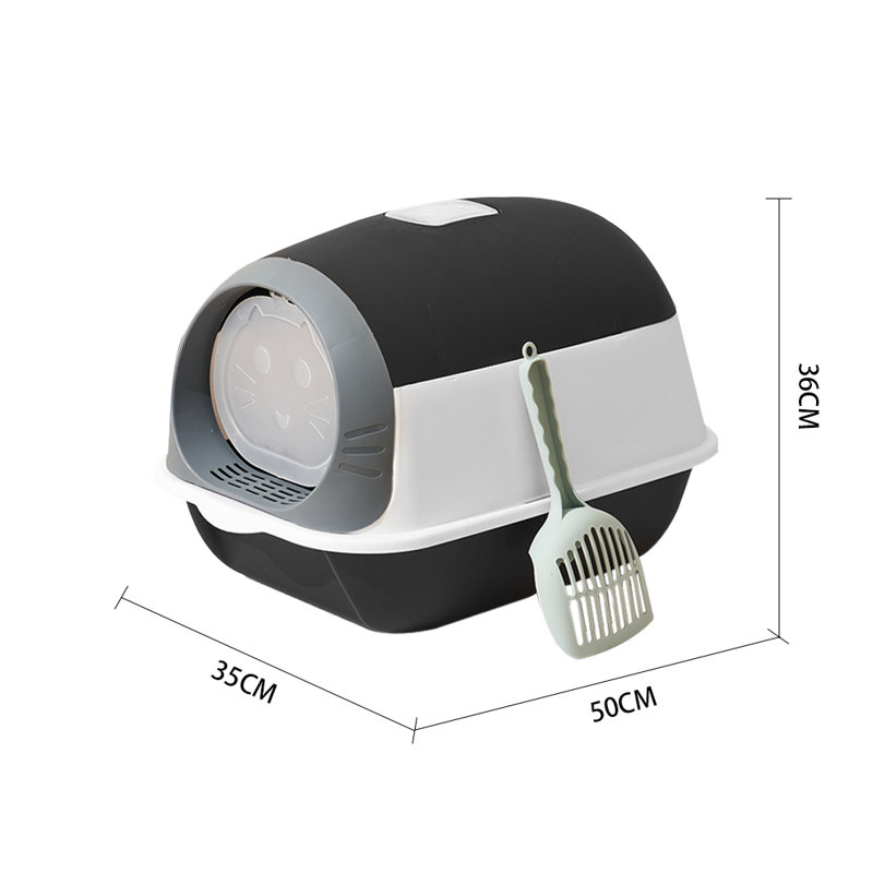 Polyethylene Plastic Enclosed Litter Box with Scoop