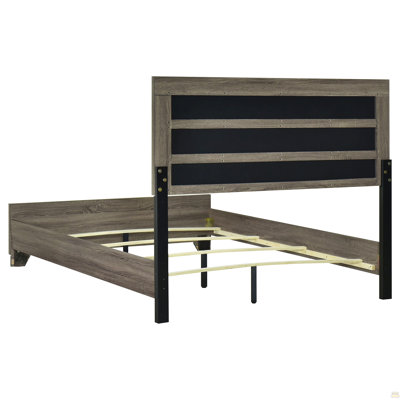 Oak Upholstered Queen Bed