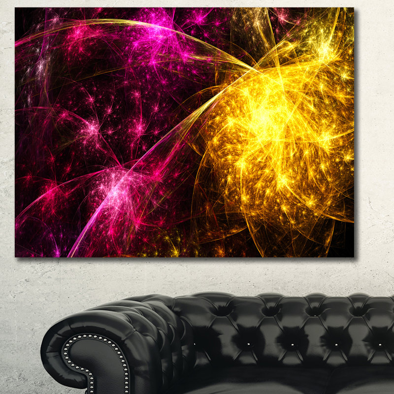« yellow rose coloré fireworks », impression sur toile tendue, H 30 po x l 40 po x P 1 po