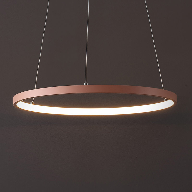 Odin 1-Light LED Unique / Statement Chandelier, 0.75" H x 15.75" W x 15.75" D, Matte Pink