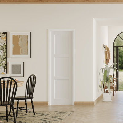 3 Lite Solid Wood Interior Door – Prehung-Style White MDF Door Slabs with Frame & Hardware Kit (Door & Frame Ship Separately)
