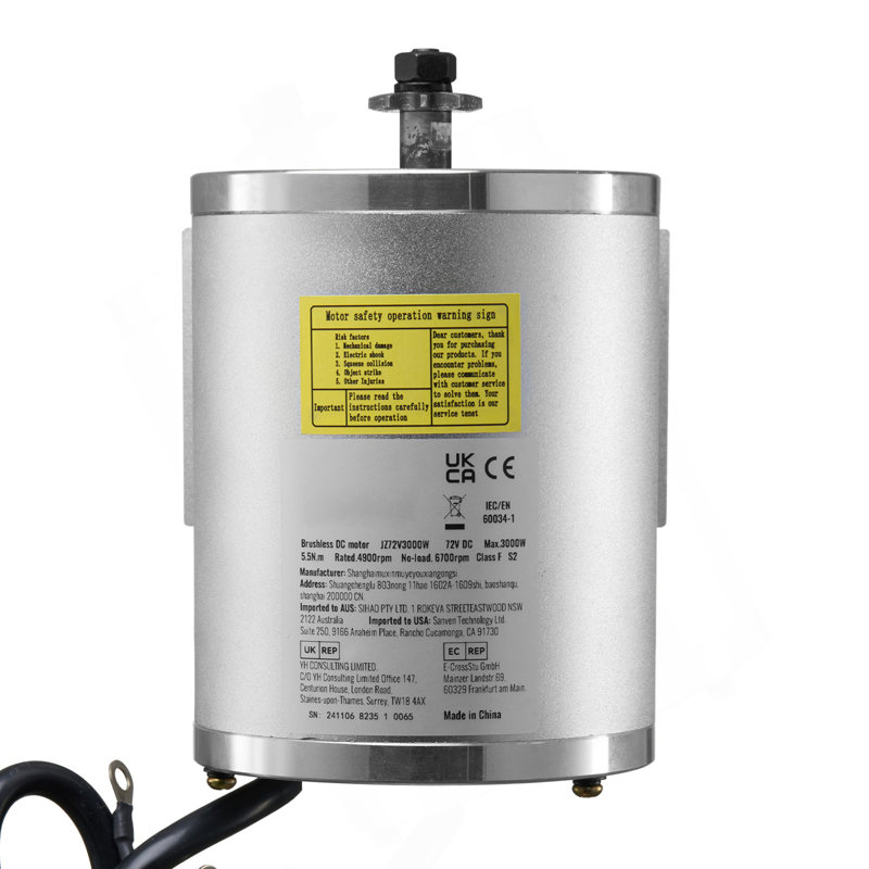 Moteur électrique à courant continu sans balais 3000W 72V 4900tr / min avec contrôleur de vitesse