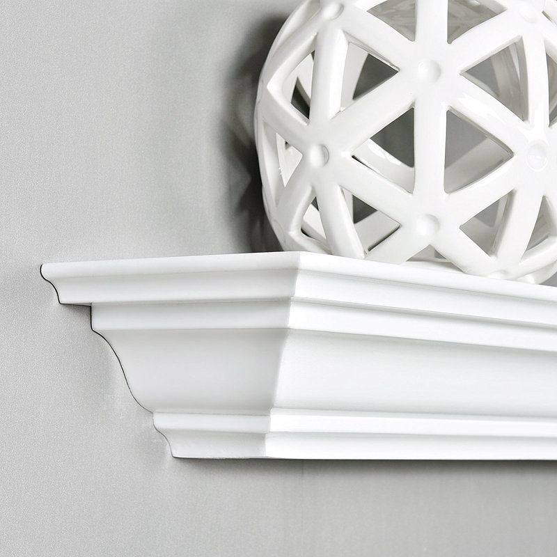 Maffei Trapezoid Floating Shelf, White, 3.25'' H x 48" W x 5.25'' D