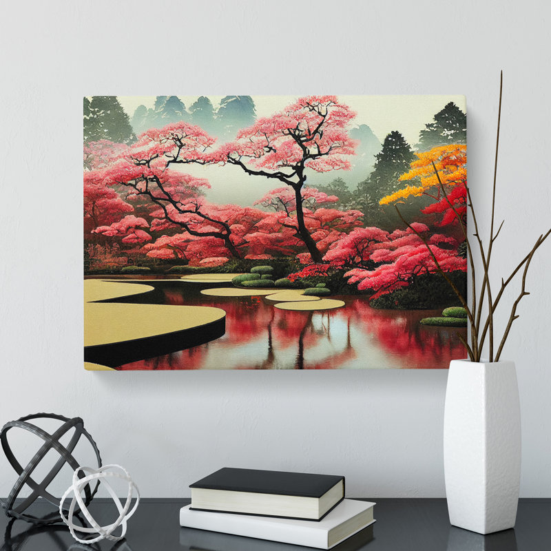 Japanese Garden Pond Vol.3 - Wrapped Canvas, 40cm H x 60cm W x 3cm D