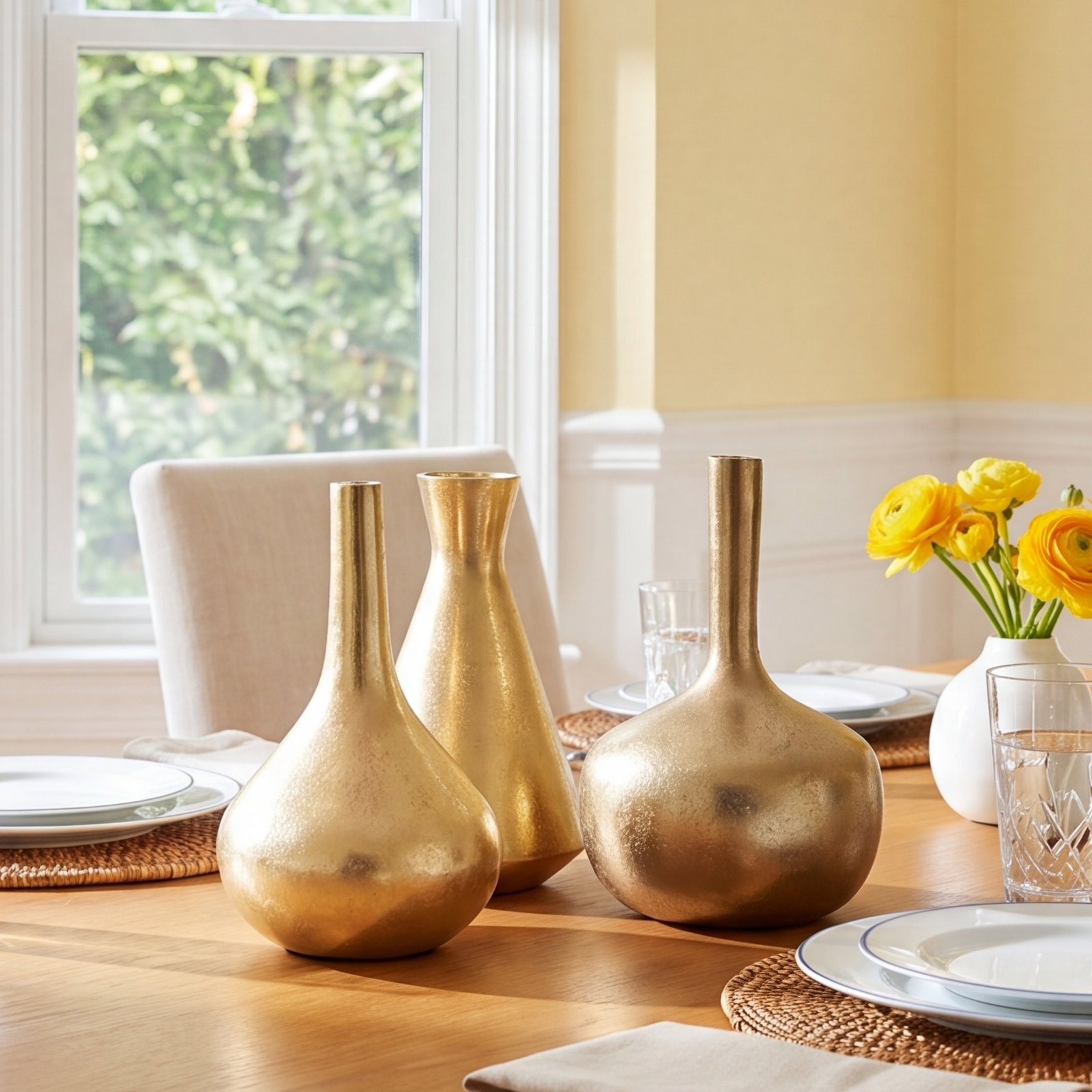 Bozeman Earthenware Table Vase, Gold