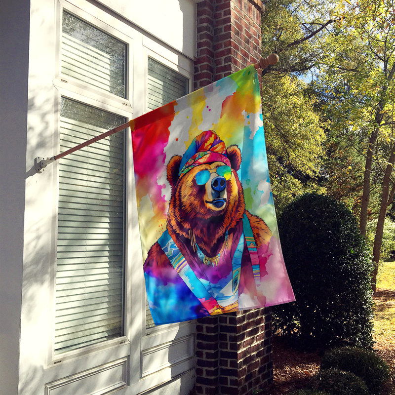 Drapeau de la maison d'un hippie grizzly