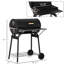 Fumoir d'extérieur au charbon portatif en acier 30 "avec tablette de rangement et roulettes pour barbecue