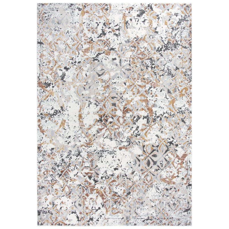 Tapis gris / brun Shockey, Rectangle 3 pi 11 po x 5 pi 6 po
