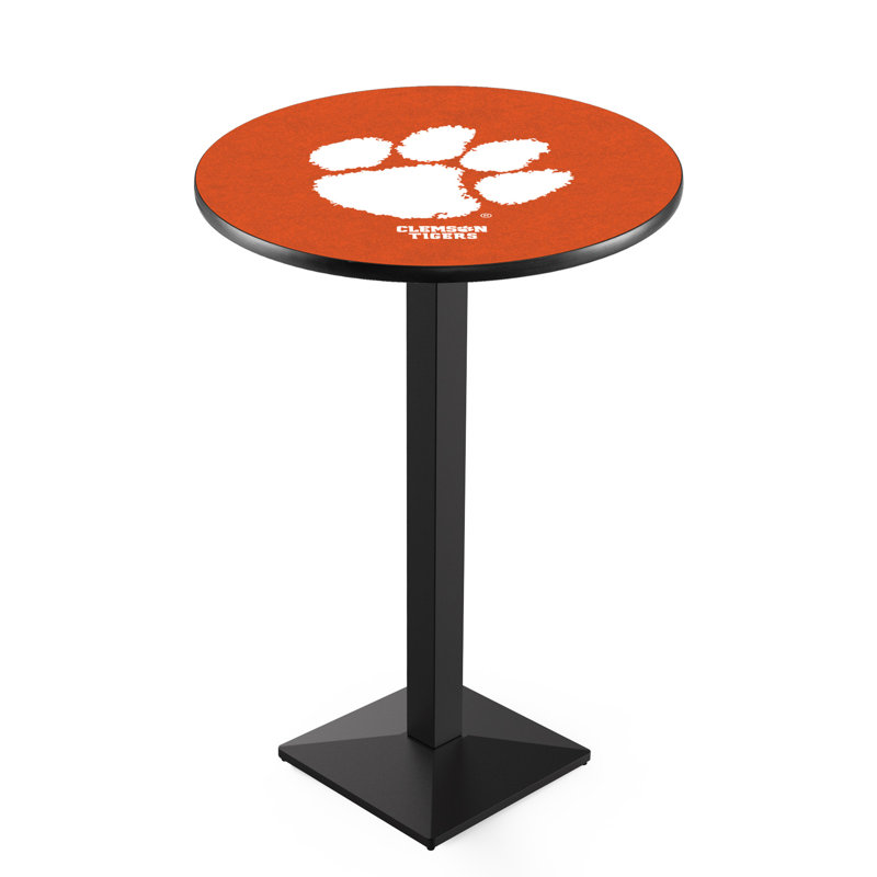 Round Metal Base Dining Table, Black Wrinkle, Clemson