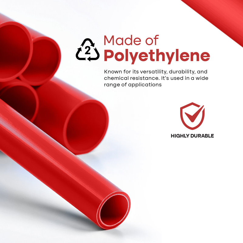 Tuyau en PEX-B 1/2 po x 4 pi, tube Pex rouge pour eau potable, Rouge