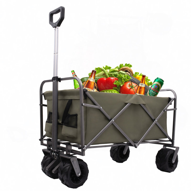 Chariot de plage portatif pour enfants, Vert d’armée