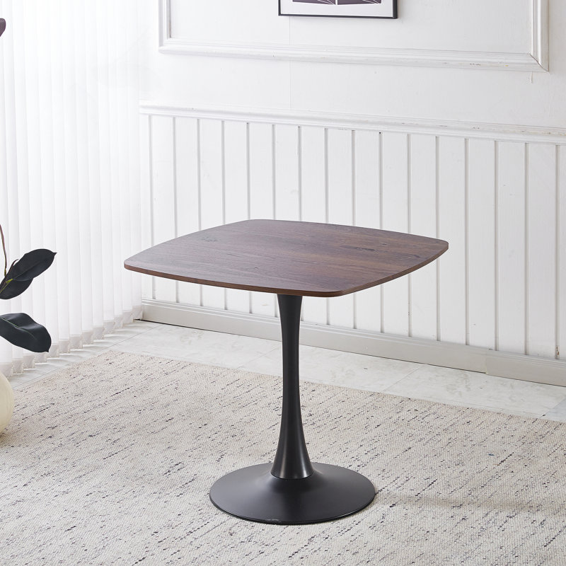 Table de salle à manger 31,5 po Halloween Noyer, Dark Walnut, 28.93"H x 31.5"L x 31.5"W, Black