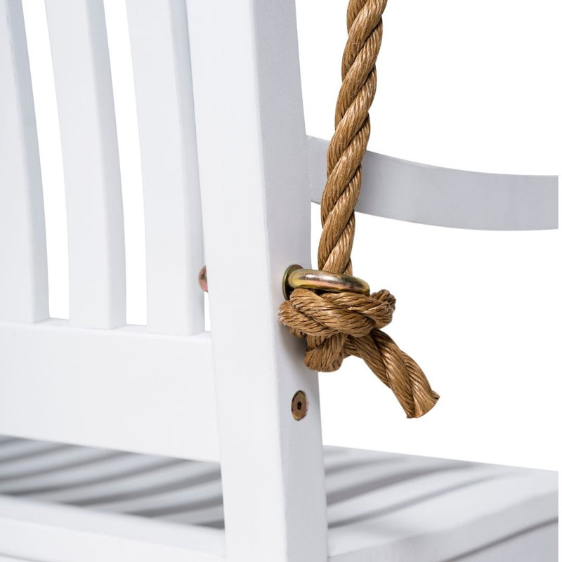  Balancelle en bois d'acacia Hayden, 50", Peinture blanche