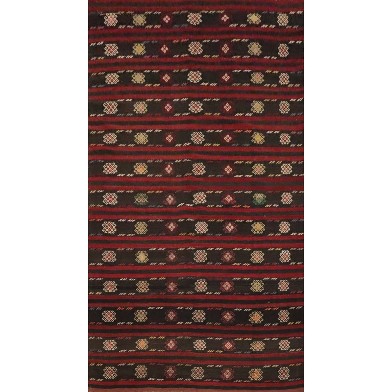 Tapis rayé en laine 6 x 10