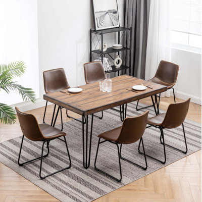 Aryven Industrial 7-Piece Dining Set