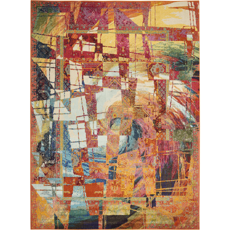 Tapis arc-en-ciel moderne Enoch, Rectangle 7 pi 10 po x 10 pi 6 po