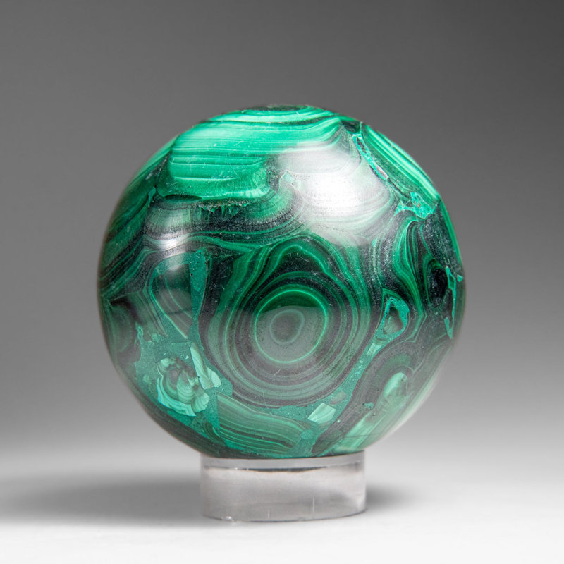 Genuine Polished Malachite Sphere (1.4 Lbs)