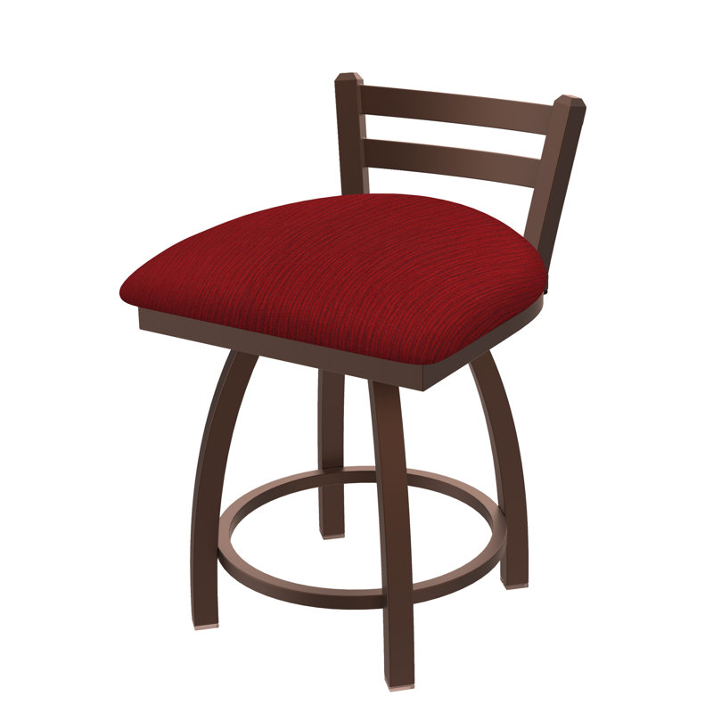 Tabouret de coiffeuse en métal Jackie, Nickel anodisé, Fabric-Graph Ruby