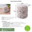 Hugh 40cm Wide Round Abstract Footstool Ottoman