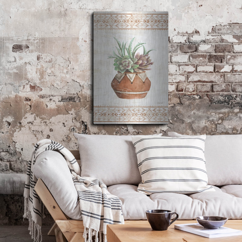 «Southwest Terracotta Succulents II» par Cindy Jacobs, H 36 po x l 24 po