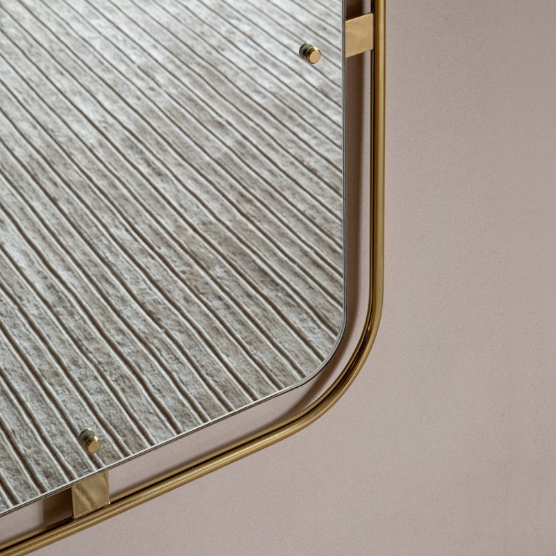 Nimbus Engineered Wood Mirror, 43.3" x 43.3", Polished Brass
