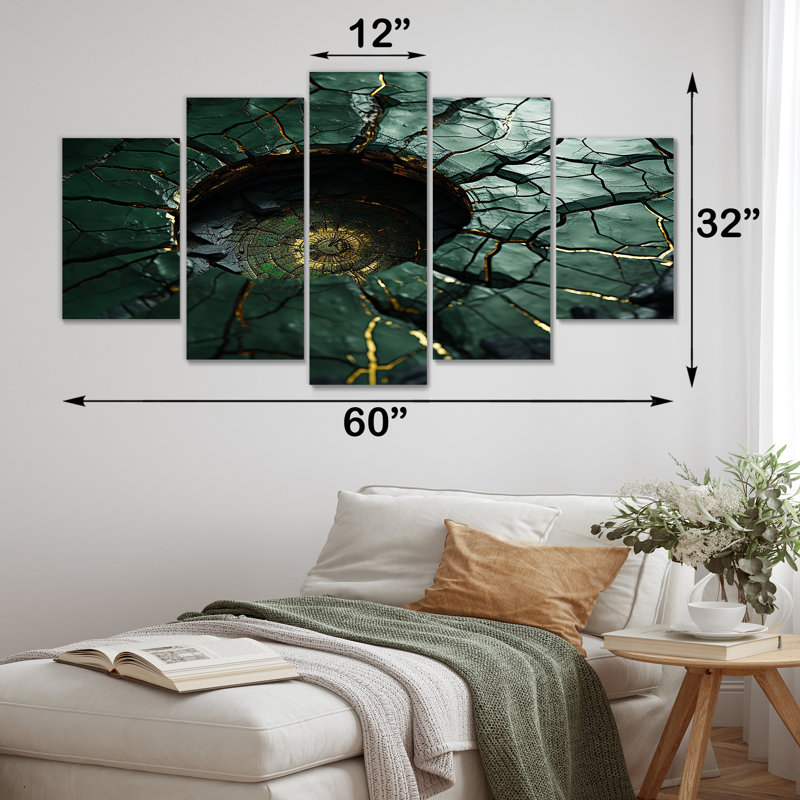 Pierre verte émeraude verte Amazonite Geode I - ensemble d'art mural multipode en géode de pierre