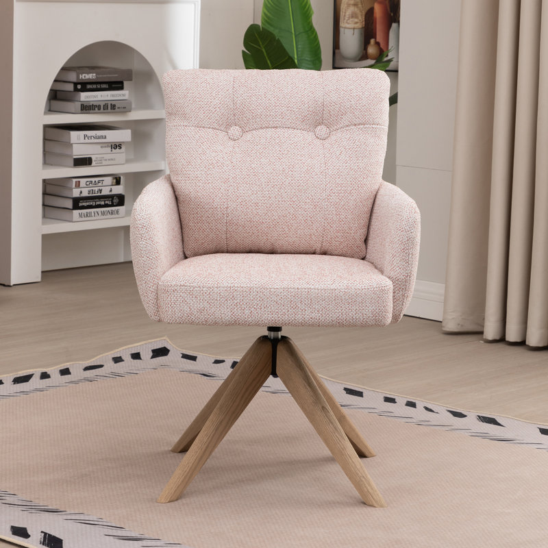 70cm H Polyester Blend Upholstered Upholstered Back Armchair, Beige