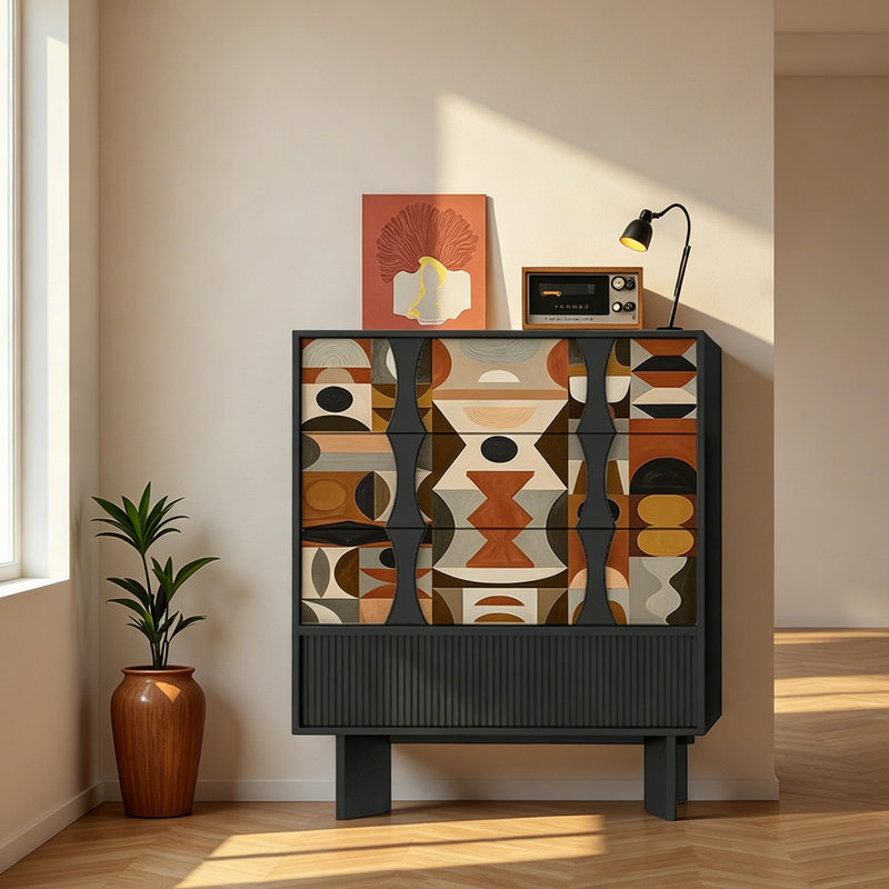 Commode d'appoint de style médiéval moderne