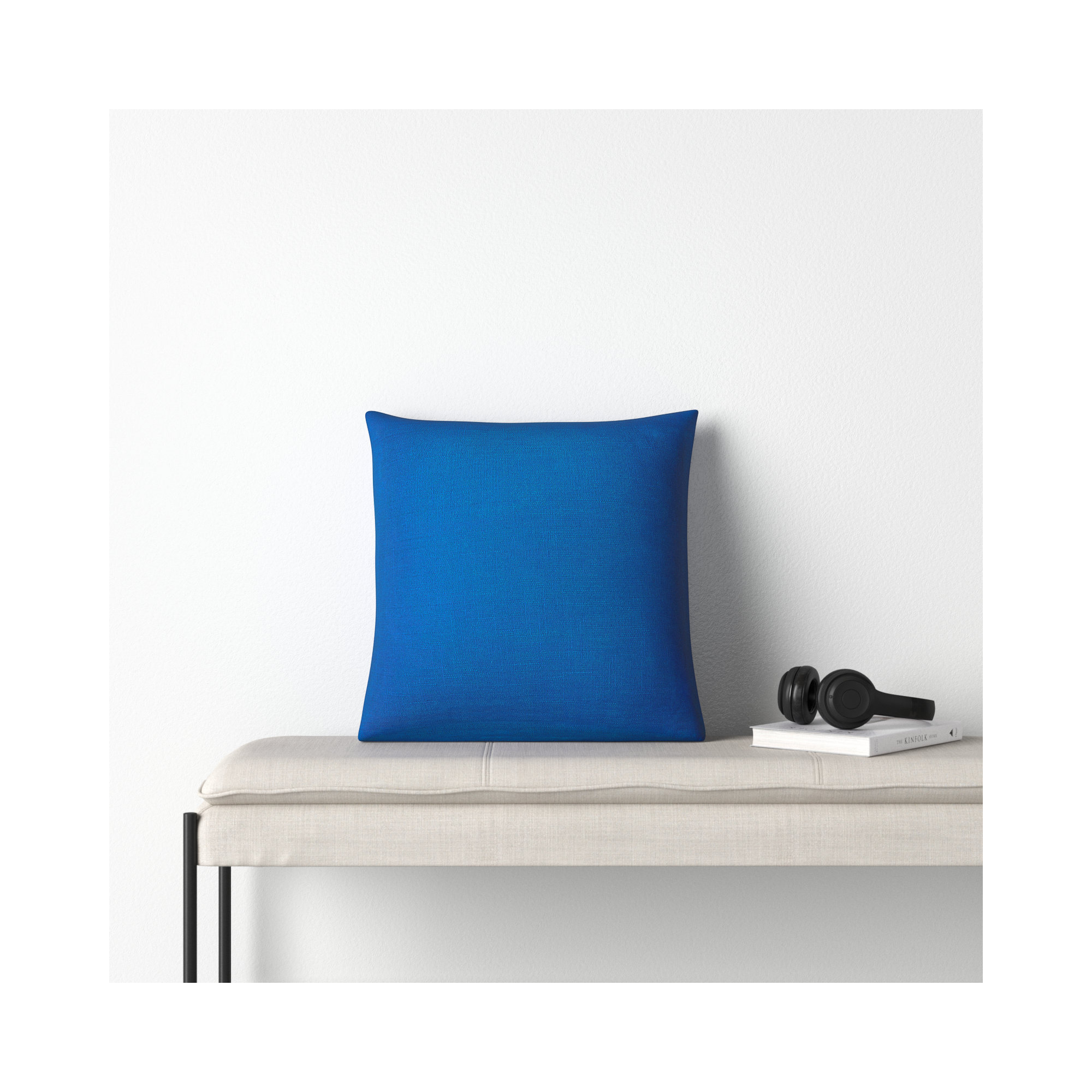 Natalia Cotton Throw Pillow, Blue, Down