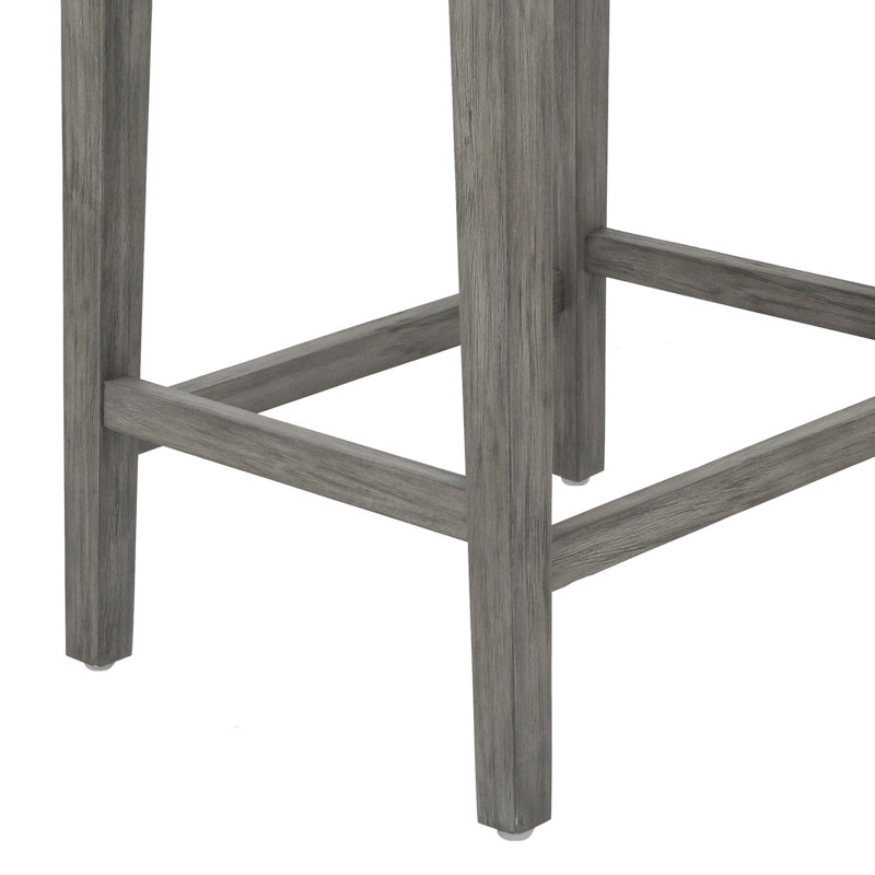 Marzel 24.25'' Rattan and Mahogany Counter Stool