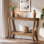 Console de 41,3 pouces en bois massif, table d'entrée avec rangement Farmhouse